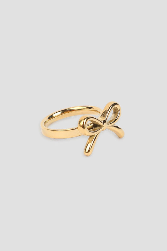 Golden bow ring